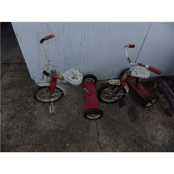 Two child's tricycles