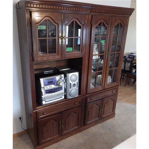 2 section wall display cabinet - contents not included