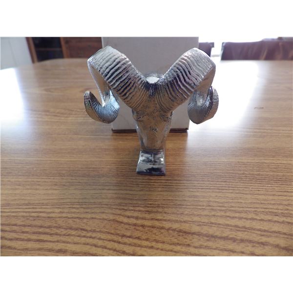 Dodge Ram's head hood ornament, chrome finish body, Gem manufacturing Co.