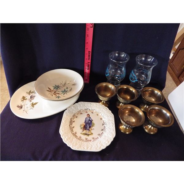 brass style goblets and platers etc