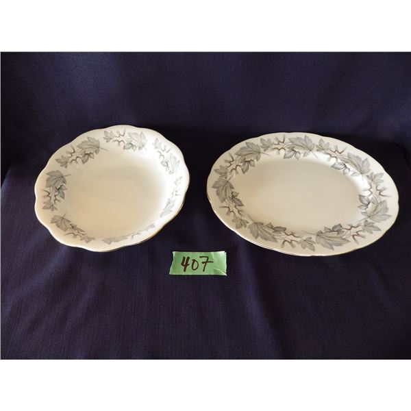 Royal Albert " Silver Maple " Bone China small tray and bowl