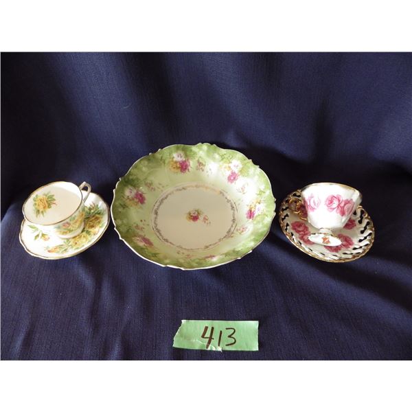 Royal Albert "Tea Rose" tea cup & saucer, Shafford tea cup & saucer & small plate