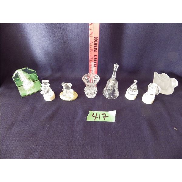 cut glass and small fiqurines