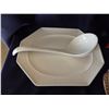 Image 4 : milk glass pickle dish & blue decorated items