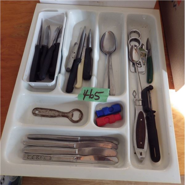 cutlery tray and various cutlery