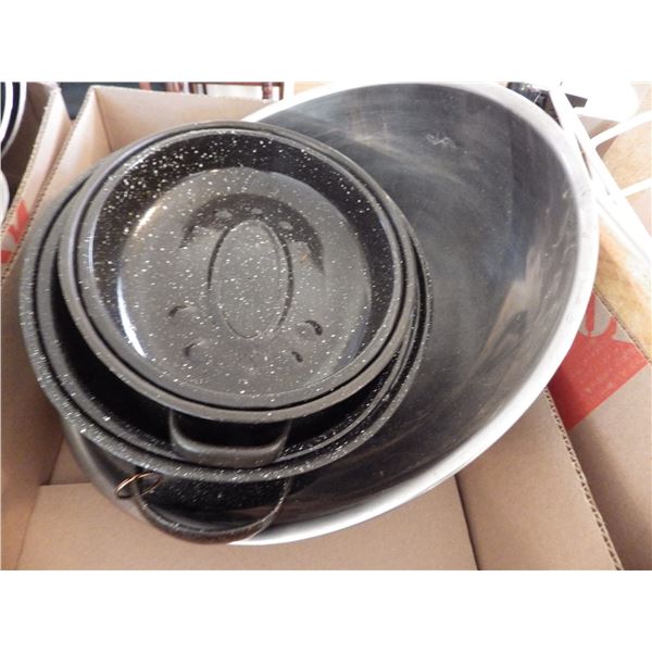 granite wear roasting pans and stainless steel bowl