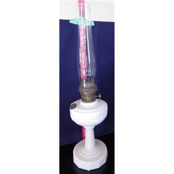 milk glass Lincoln Drape Coal Oil Lamp with aladdin burner
