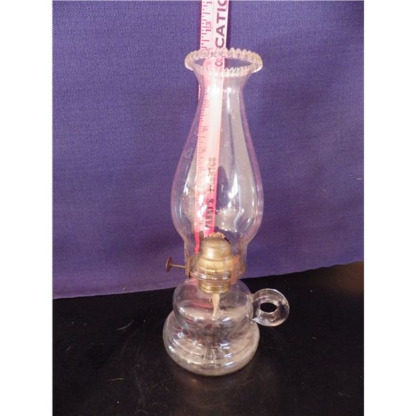 vintage finger handled coal oil Lamp