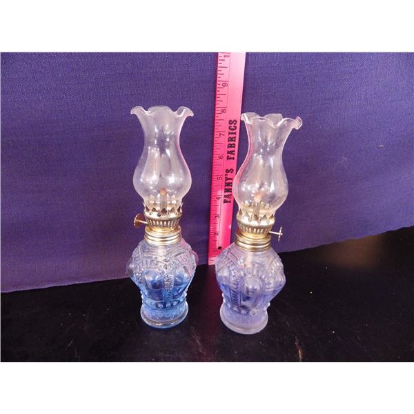 pair of  Reproduction  coal oil lamps