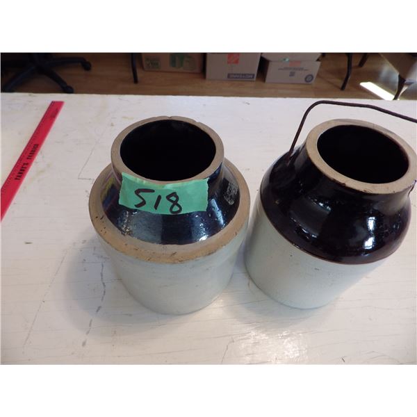 pair of stoneware canning crocks NO lids