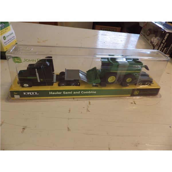 Ertl John Deere Hauler Semi and Combine Die cast  model inbox
