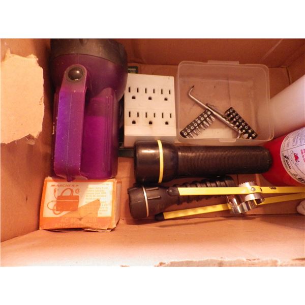 flashlights , fire extinguishers etc