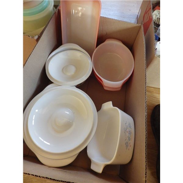 correlle and Fire King baking dishes