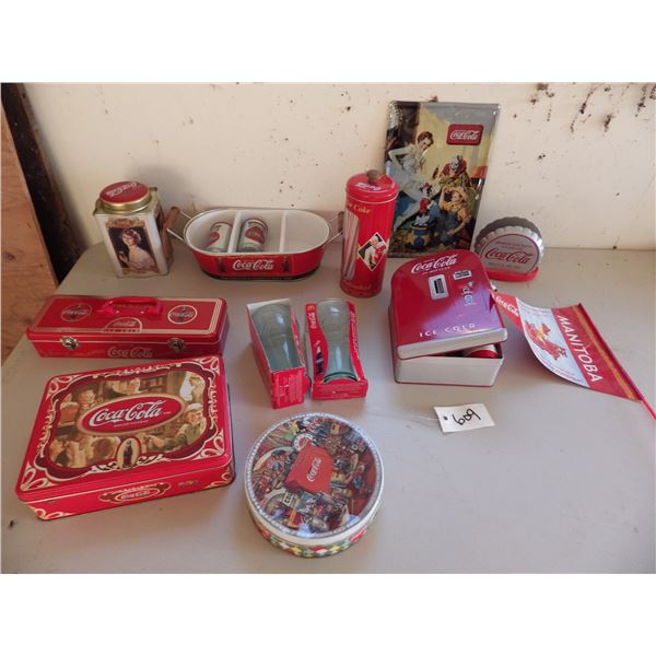 lot of Coca Cola memorabilia