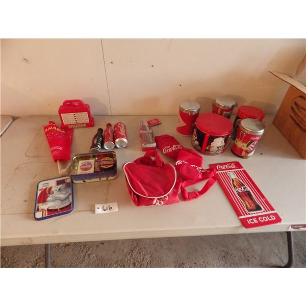 lot of Coca Cola memorabilia