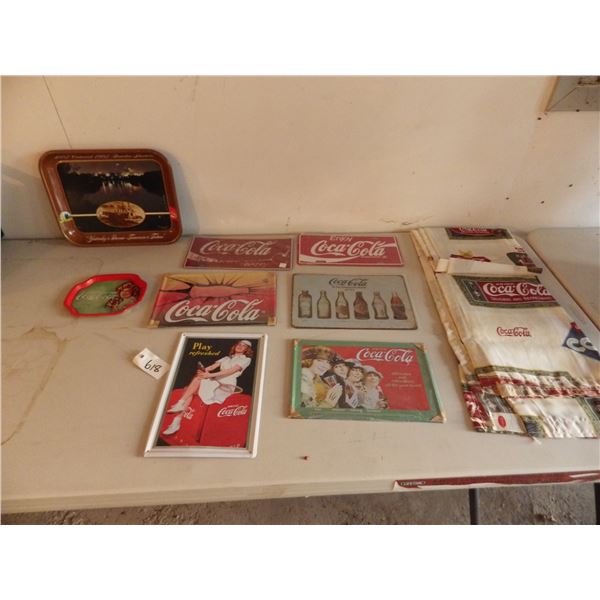 lot of Coca Cola memorabilia