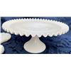 Image 2 : Fenton Hobnail Milk Glass Cake Stand With Salt and Pepper Shakers and Grape Dish