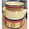 Image 3 : 4 Assorted Tableware: Ceramic Soup Pot, Decorated Crock, 2 Amber Glass Pitchers
