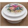 Image 3 : Two Pink Depression Glass Bowls and Porcelain Trinket Box with Floral Lid