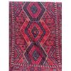 Image 2 : Perry Ellis Machine Woven Cotton Rug, Red Geometric Pattern, Made in USA