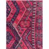 Image 3 : Perry Ellis Machine Woven Cotton Rug, Red Geometric Pattern, Made in USA