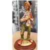 Image 3 : Figurine Trio: Clown on Base, Bunny Couple on Swing, White Embossed Ceramic Canister