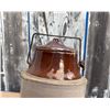Image 2 : Stoneware Crock With Brown Glazed Lid And Metal Handle