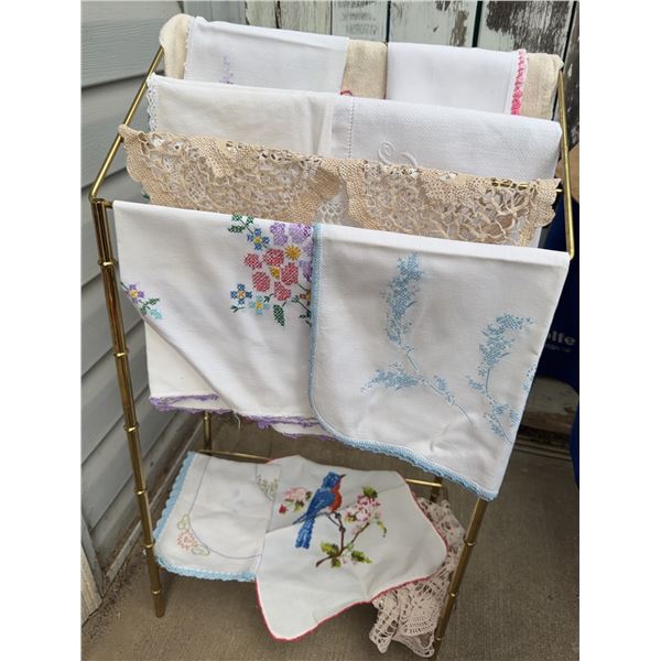 Vintage Embroidered and Crochet Trimmed Linen Doilies Assorted Designs