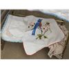 Image 3 : Vintage Embroidered and Crochet Trimmed Linen Doilies Assorted Designs
