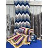 Image 2 : Two Crocheted Blankets with Chevron and Granny Square Patterns