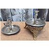 Image 1 : Metal Chamberstick Candle Holders, One With Ornate Brass Base