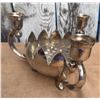 Image 3 : Glass Beer Stein, Silverplate Candleholder and Small Brass Oil Lamp Trio