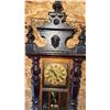 Image 4 : Carved Wood Wall Clock with Brass Face and Ornate Pediment