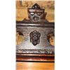 Image 5 : Carved Wood Wall Clock with Brass Face and Ornate Pediment