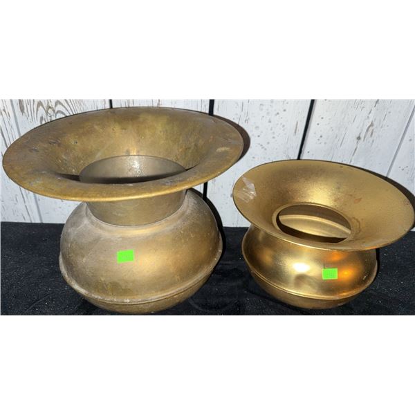 Brass Spittoons with Wide Flared Rims