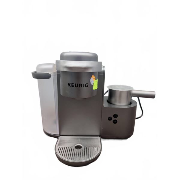 Keurig Single Serve Coffee Maker with Milk Frother, Grey, Includes Water Reservoir