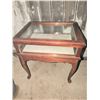 Image 2 : Glass Display Case Table with Hinged Lid and Wooden Frame, 2-Tier