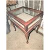 Image 3 : Glass Display Case Table with Hinged Lid and Wooden Frame, 2-Tier