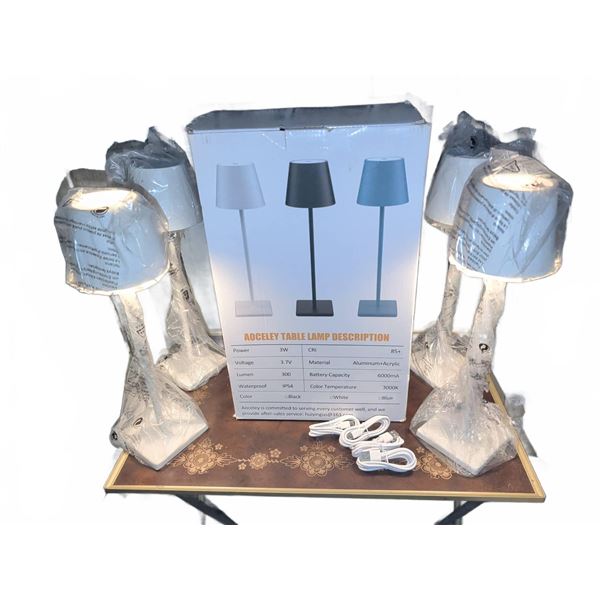 8 New Aogceley Cordless Touch Table Lamps with Charging Cables