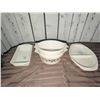 Image 2 : 4 Pyrex Dishes With Two Casseroles, Divided Dish, And Loaf Pan Assorted Patterns