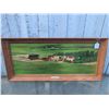 Image 2 : Framed Rural Landscape Painting Plaque Titled 'Our Home 1975'