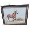 Image 1 : Framed Horse and Riders Print with Wood Moulding