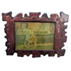 Image 1 : Coloured Print Depicting Bar Scene in Carved Wood Frame
