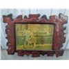 Image 2 : Coloured Print Depicting Bar Scene in Carved Wood Frame