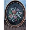 Image 3 : Framed Blue Boy Portrait Print and Oval Floral Needlepoint Art