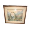 Image 1 : Framed Needlepoint Garden Scene with Arbor and House