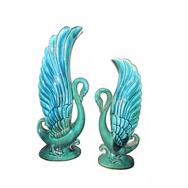 Canada's Own Blue Mountain Pottery Swan Figurines - Rare