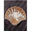 Image 4 : Marigold Carnival Glass Butterfly Dishes, Shell Bowl, Teacups and Bronze Bird