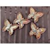 Image 7 : Marigold Carnival Glass Butterfly Dishes, Shell Bowl, Teacups and Bronze Bird