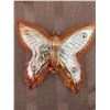 Image 8 : Marigold Carnival Glass Butterfly Dishes, Shell Bowl, Teacups and Bronze Bird